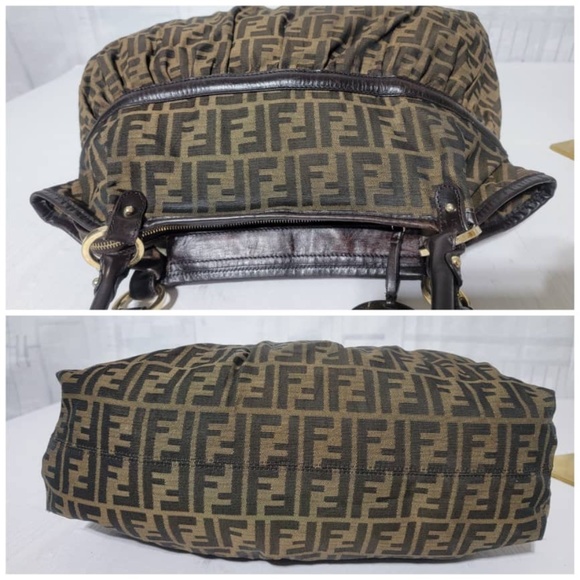 Authentic FENDI Tobacco Zucca Print Chef Large Tote Bag Brown - Picture 8 of 13